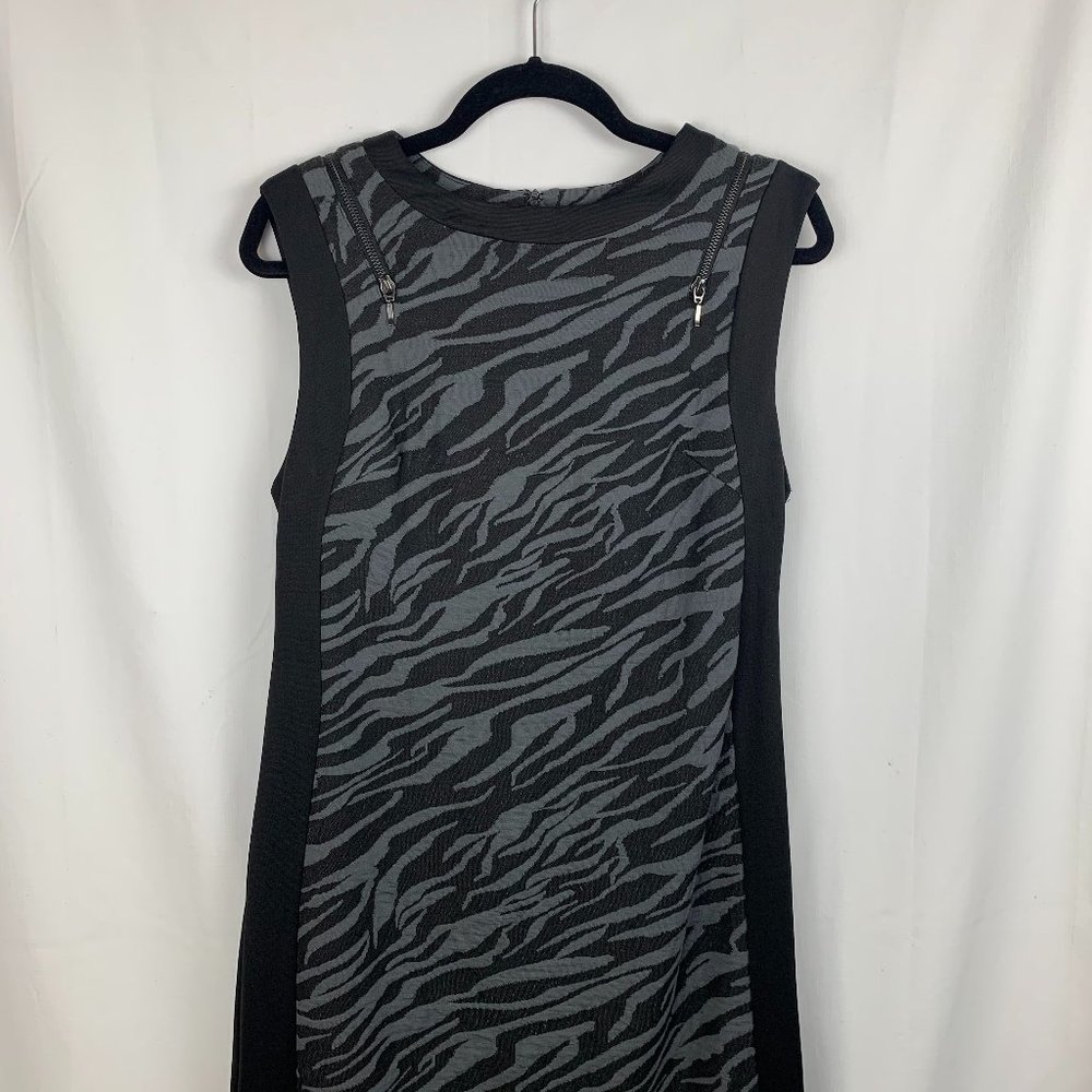 Lapis Sleeveless Zebra Print ZIPPERS Dress Size L